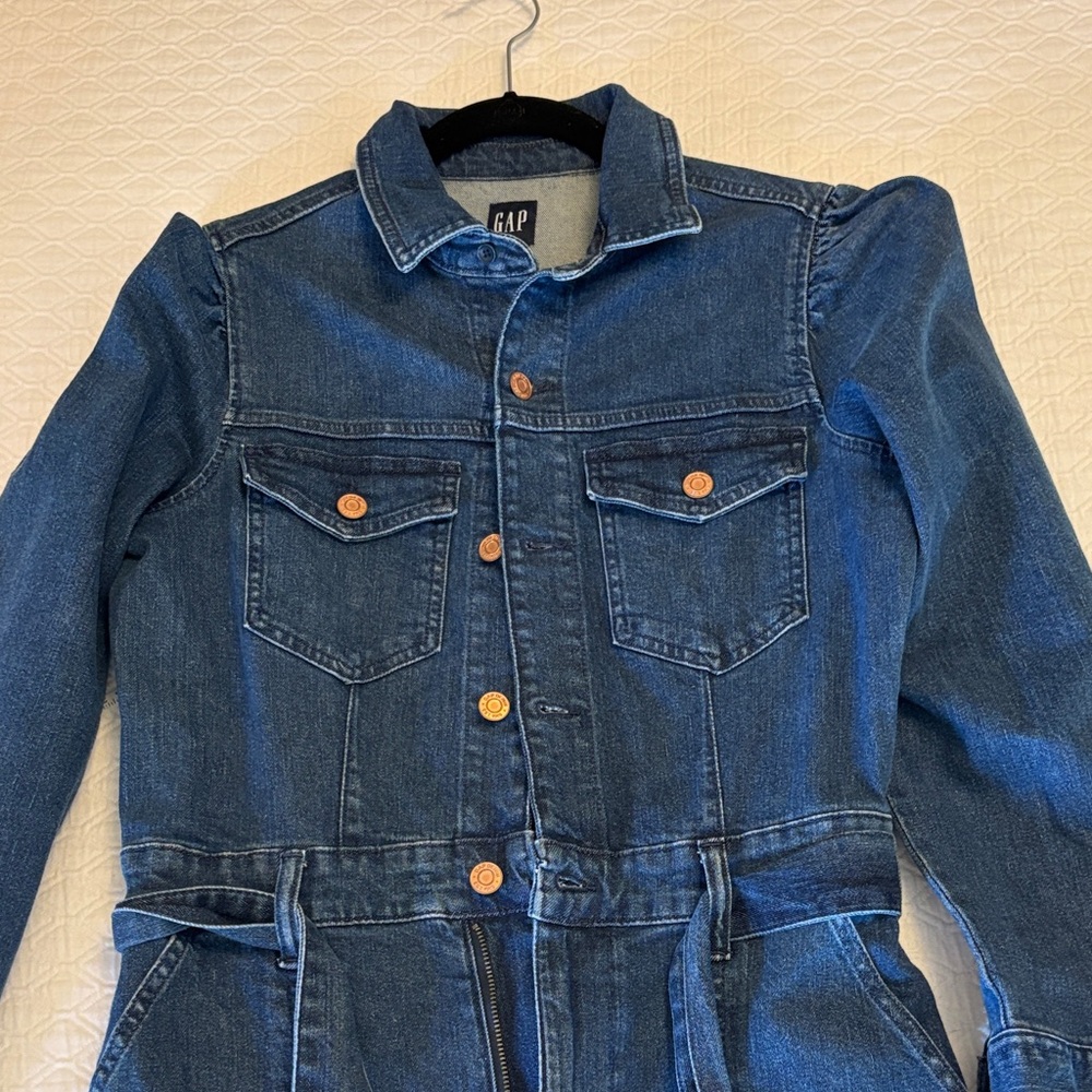 GAP Women's Dark Blue Denim Jumpsuit